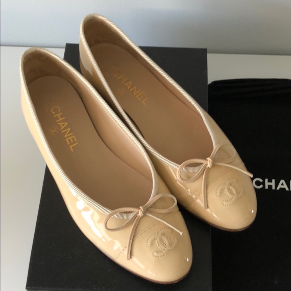 Chanel Patent Leather Ballerina Flats